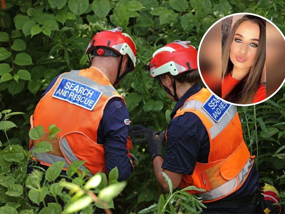 The search for missing Chloe Mitchell in Ballymena, Co Antrim continues (Image: PA. Inset: PSNI)