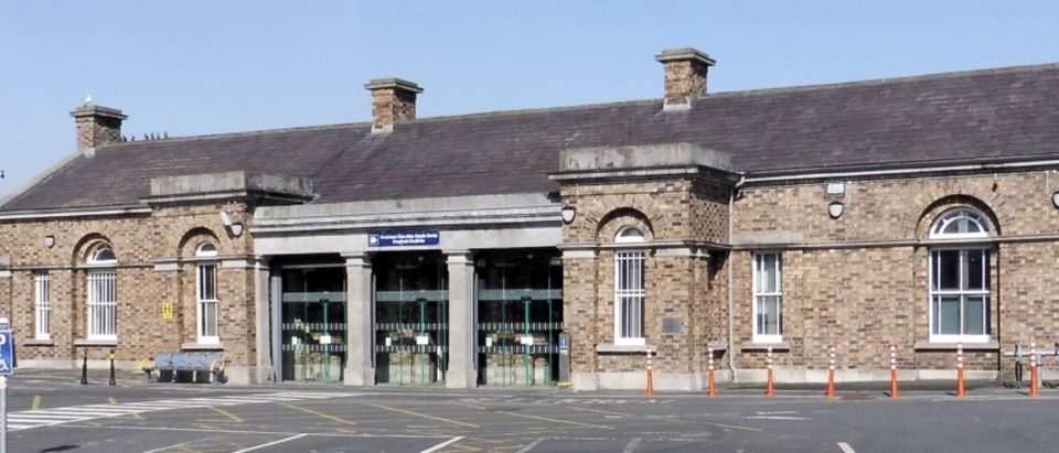 The graffiti damage was caused to a train at Drogheda train station.