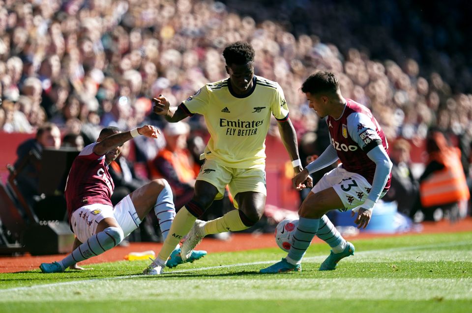 Saka felt he had been given a rough time by the Villa players (Nick Potts/PA)