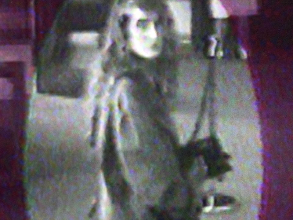 The last known image of Annie McCarrick captured in the AIB on Sandymount Road