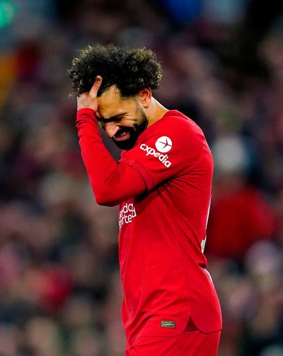 Liverpool's Mohamed Salah appears shows his frustration against Real Madrid. Photo:Peter Byrne/PA Wire.