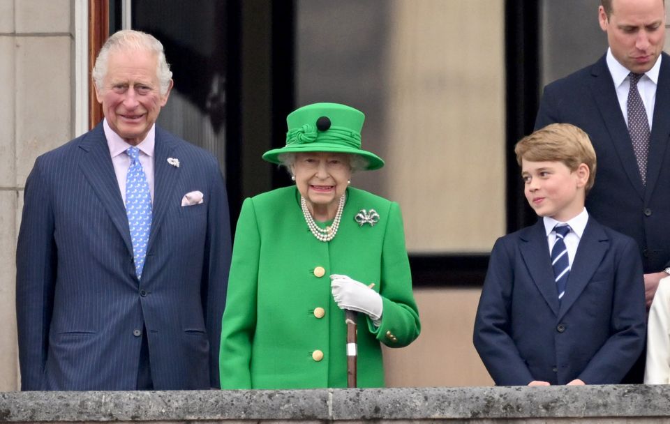 The Prince of Wales, the Queen, Prince George and the Duke of Cambridge (Leon Neal/PA)