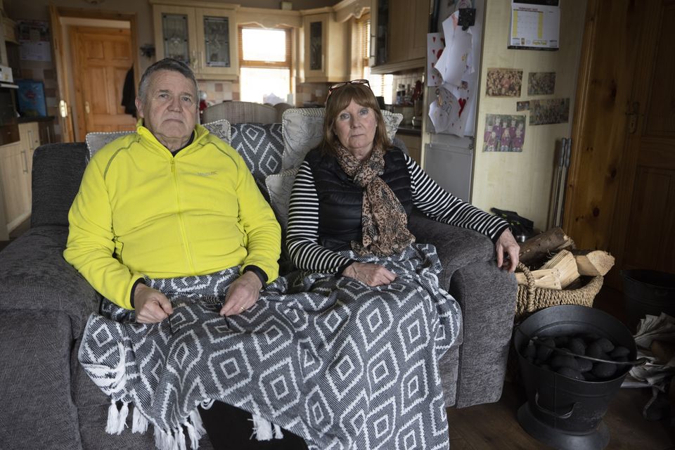 Tommy and Marie Walsh in their mica-affected home in Carndonagh, Co Donegal. Photo: Joe Dunne