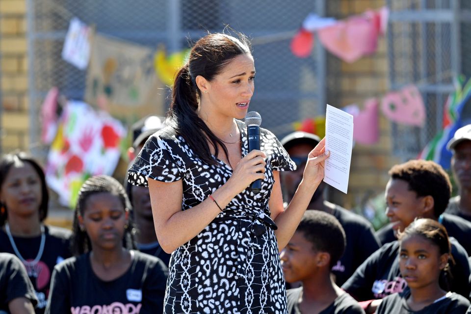 Meghan at the Nyanga Township in Cape Town, South Africa in 2019 (Dominic Lipinski/PA)