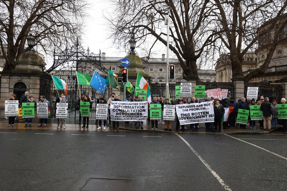 Anti-racist demonstrators at Leinster House