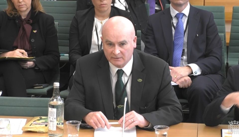 Mick Lynch, general secretary of the Rail, Maritime and Transport union, also appeared before the committees (House of Commons/PA)