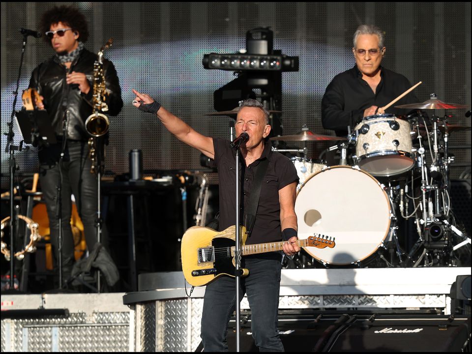 Bruce Springsteen and the E Street Band on stage. Photo: Steve Humphreys.