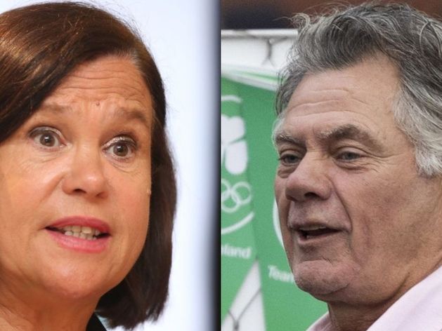 Mary Lou McDonald reacts as Gerry ‘The Monk’ Hutch confirms he’s standing for election