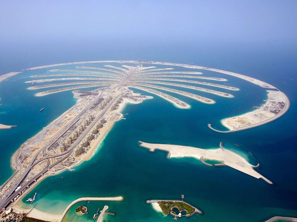 The world-famous Palm Jumeirah in Dubai