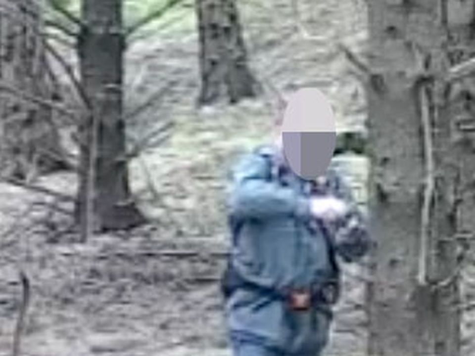 A camera placed to capture wildlife took this footage of a man – claimed to be an ex-cop – attaching wire to trees along the popular cycling route in Binevanagh Forest, Co Derry