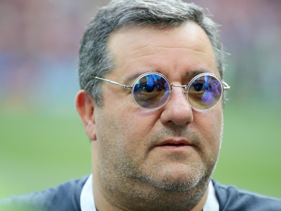 Carmine 'Mino' Raiola looks on prior to the 2018 FIFA World Cup Russia group F match between Germany and Mexico at Luzhniki Stadium on June 17, 2018 in Moscow, Russia.