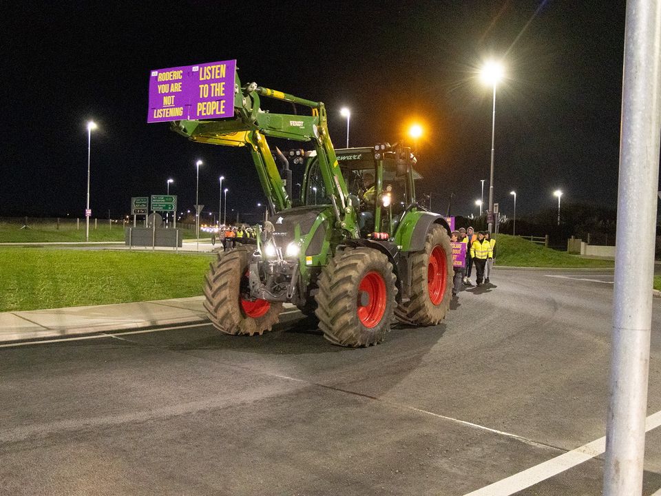 Protest in Rosslare Harbour on Monday evening