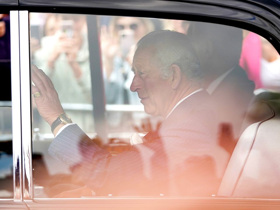 King Charles III arrives at at Buckingham Palace, London, following the death of Queen Elizabeth II on Thursday. Picture date: Saturday September 10, 2022.