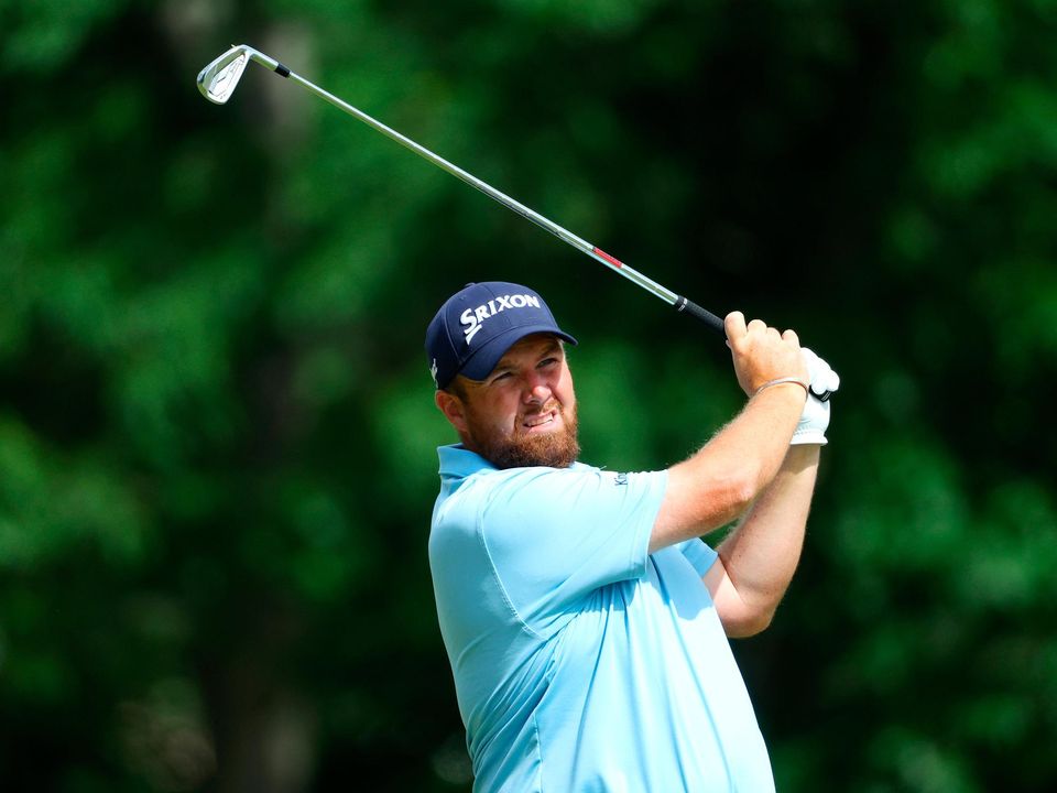 Shane Lowry plays a second shot on the 12th hole during a practice round prior to the 122nd US Open at The Country Club in Brookline, Massachusetts. Photo: Andrew Redington/Getty