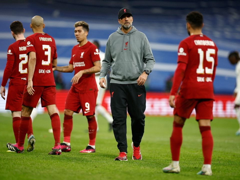 Liverpool manager Jurgen Klopp looks dejected after the match