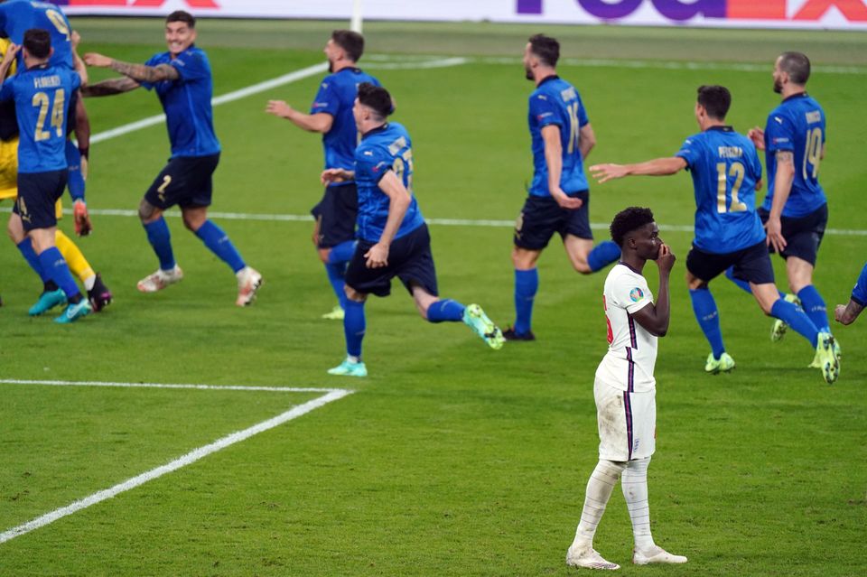 Bukayo Saka missed a penalty for England in the Euro 2020 final (Mike Egerton/PA)