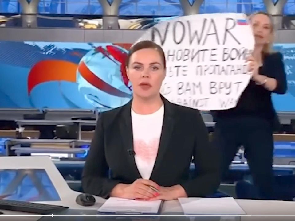 The moment Marina Ovsyannikova burst on to the set of Russia's flagship news show with her daring anti-war message.
