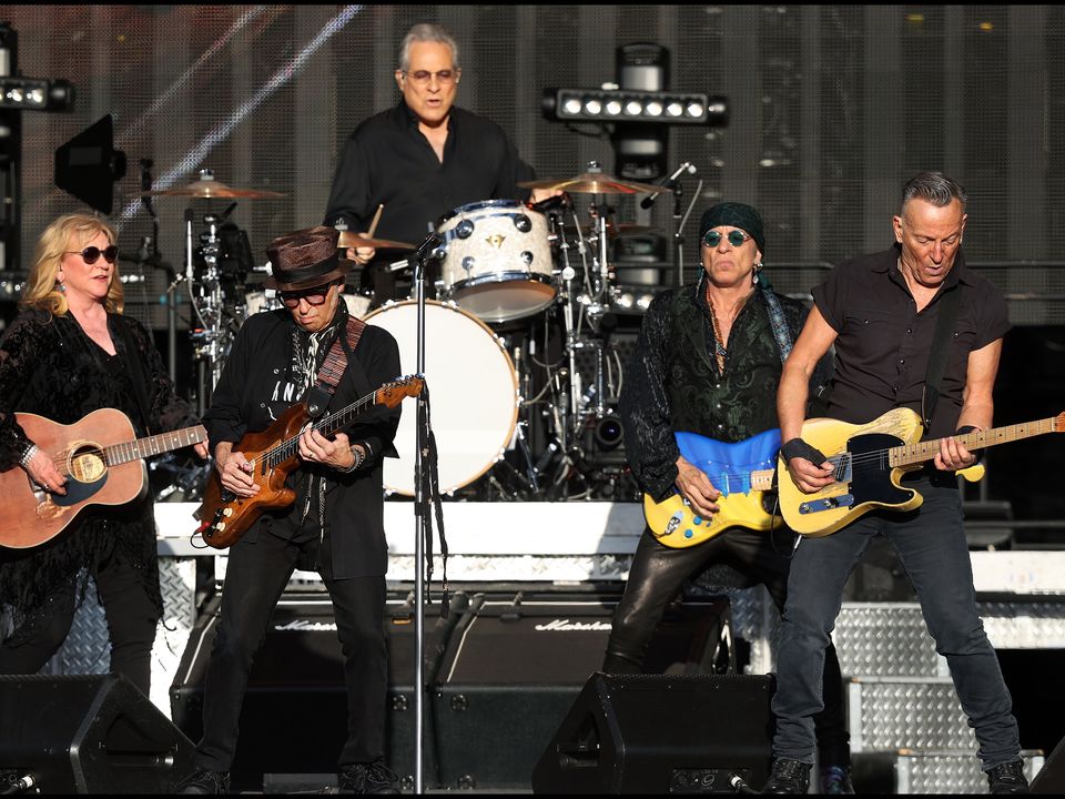 Bruce Springsteen and the E Street Band on stage. Photo: Steve Humphreys.