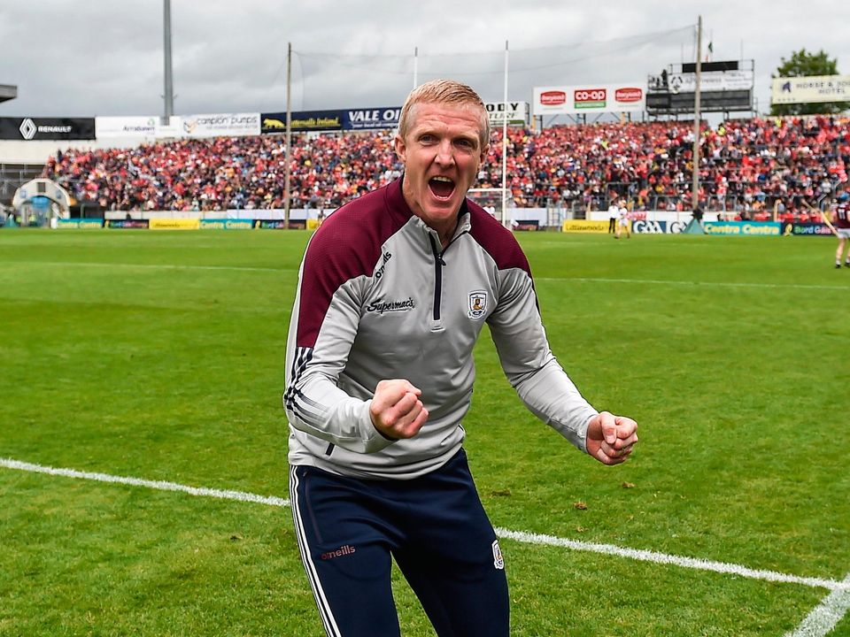 Galway manager Henry Shefflin celebrates. Photo: Daire Brennan/Sportsfile