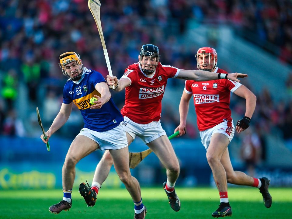 Tipperary's Mark Kehoe in action against Cork's Damien Cahalane during their Munster SHC clash at Páirc Uí Chaoimh that was shown by GAAGO. Photo: David Fitzgerald/Sportsfile