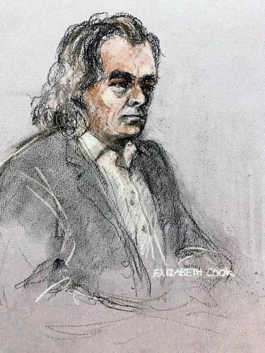 A courtroom sketch of Gerry 'The Monk' Hutch during his trial