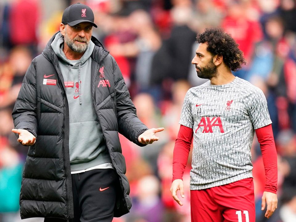 Mo Salah with Jurgen Klopp