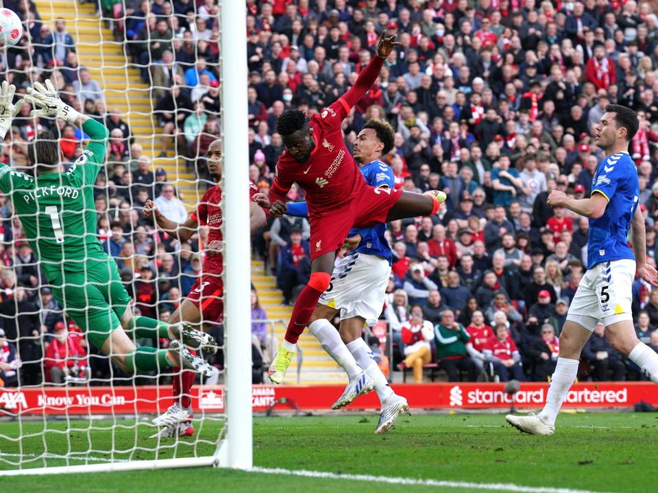 Divock Origi scored Liverpool’s second goal with a header (Pewter Byrne/PA)