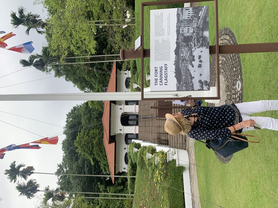 Isabel Conway visits the Fort Canning Flagstaff