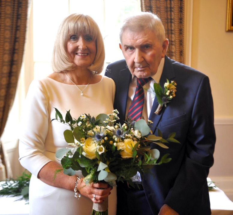 Mick O’Dwyer and his new bride Geraldine on Friday