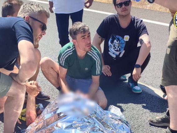 Bomberos de Dublín rescatan a un ciclista herido en Sevilla, España