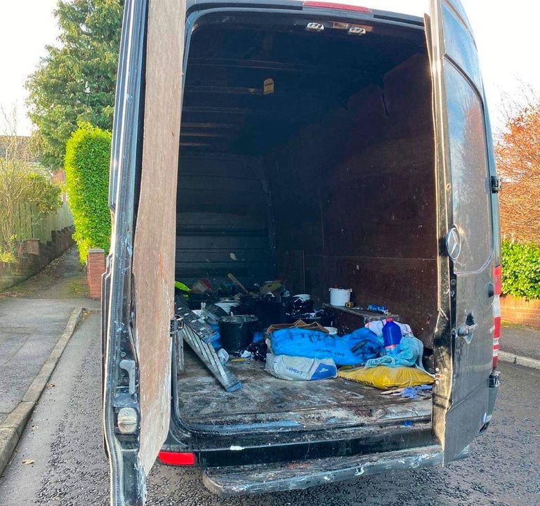 The van owned by Stephen Stewart after he 'went to get materials'