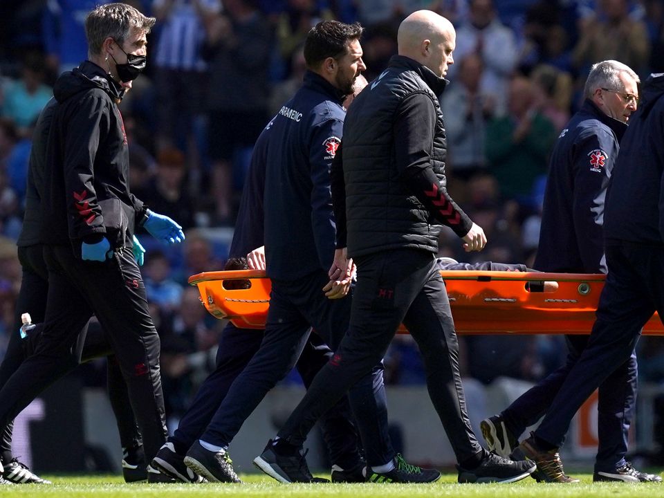 Southampton’s Tino Livramento suffered a serious injury at Brighton (Gareth Fuller/PA)