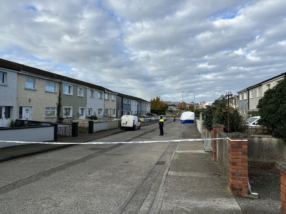 Gardaí pictured at the scene.