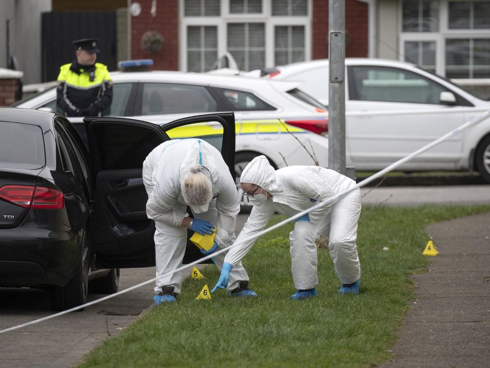 Gardaí at the scene in the Brookdale Avenue area of Swords. Photo: Colin Keegan, Collins Dublin