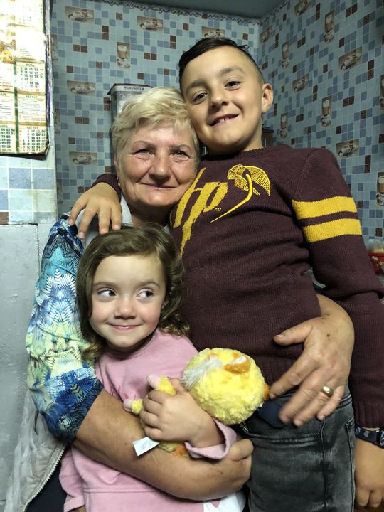 Luba Healy's 70-year-old mum Nina with her grandchildren. Photo: Louise Walsh