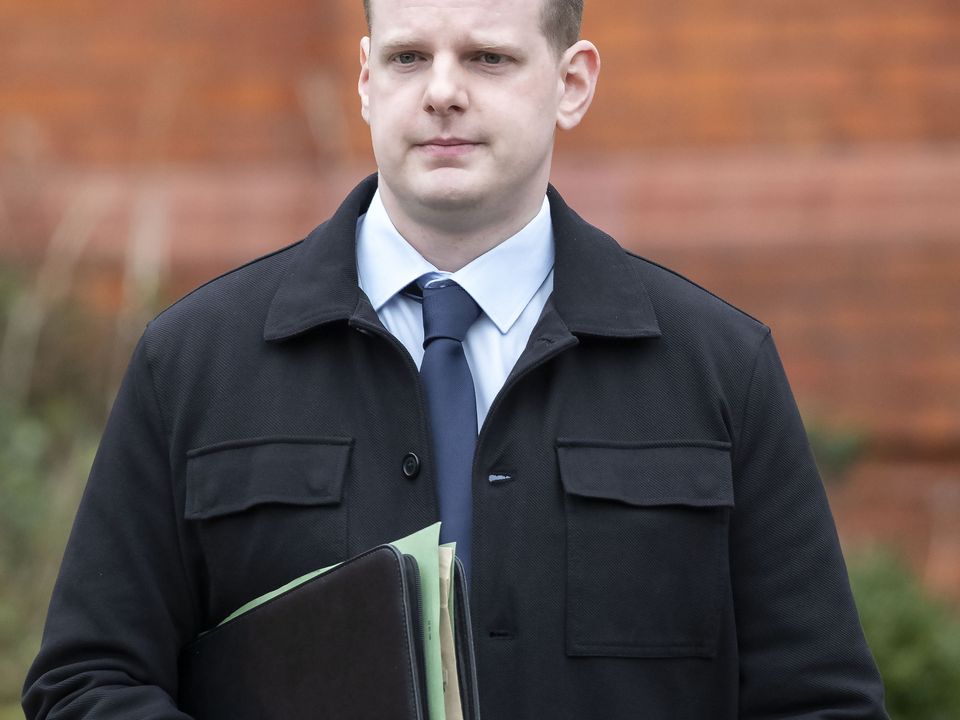 Detective Garda Brendan Cafferkey outside Dublin District Coroner's Court this morning after giving evidence at the inquest into the death of Darren Lacken. Photo: Colin Keegan, Collins Dublin