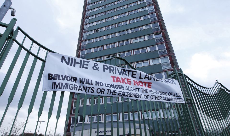 Anti-immigrant sign in Belvoir estate