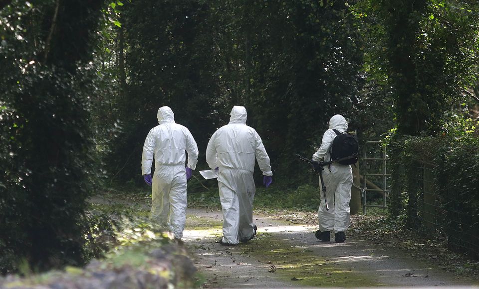 18/9/2019, Members of the PSNI near a laneway leading to the home of Kevin Lunney, in Kilawley, Co. Fermanagh, Mr Lunney, is an executive of Quinn Industrial holdings. Picture credit; Damien Eagers / INM
