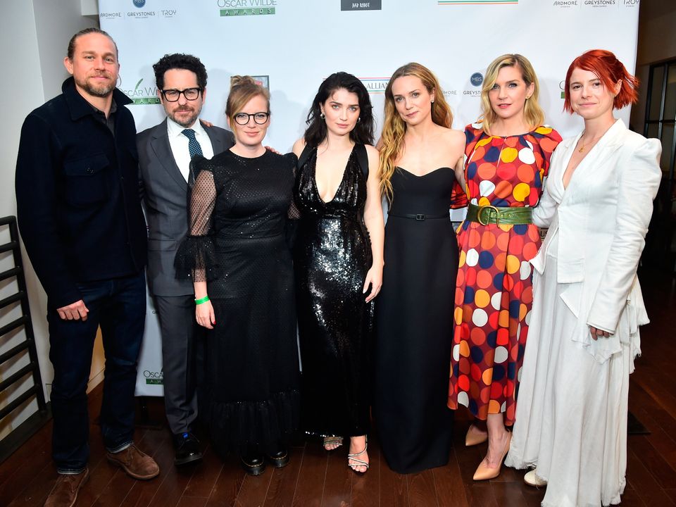Charlie Hunnam, J.J. Abrams, Sarah Polley, Eve Hewson, Kerry Condon, Rhea Seehorn and Jessie Buckley attend Oscar Wilde Awards 2023 at Bad Robot on March 09, 2023 in Santa Monica, California. (Photo by Alberto E. Rodriguez/Getty Images for US-Ireland Alliance)