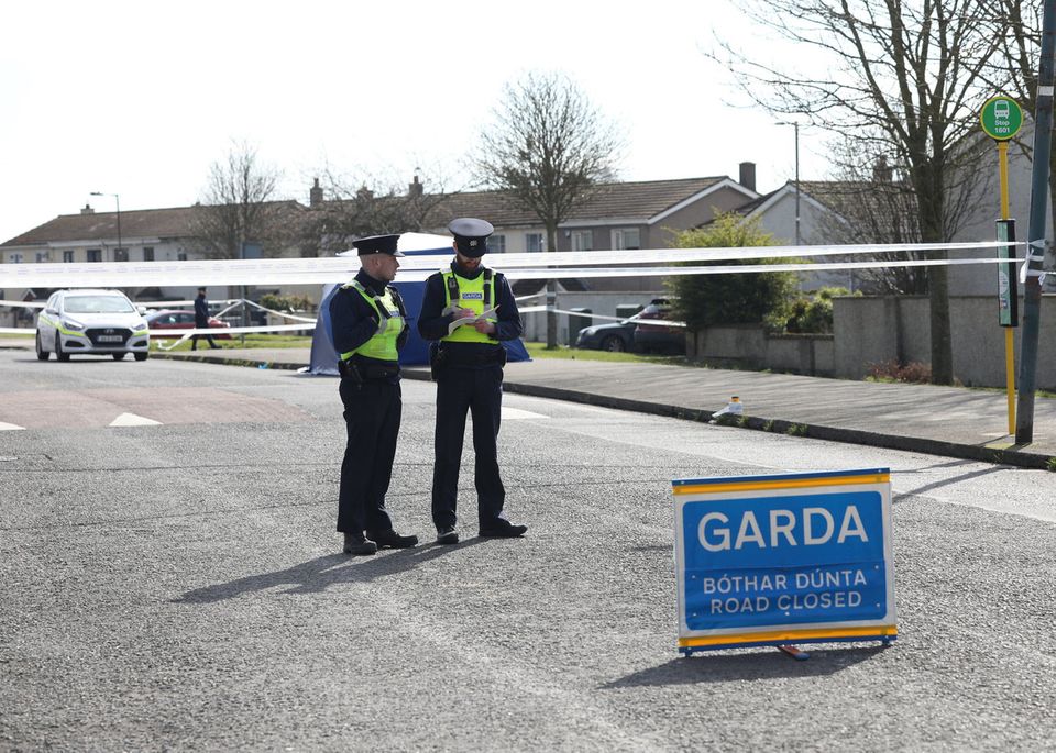 Gardaí at the scene of the latest gangland shooting scene, on Deanstown Avenue, Finglas, Dublin.