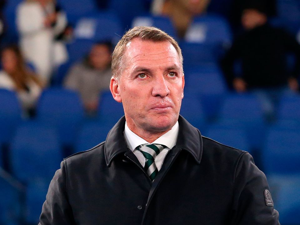 Brendan Rodgers, manager of Celtic, looks on during the Champions League defeat to Lazio at Stadio Olimpico in Rome, Italy. Photo: Paolo Bruno/Getty Images