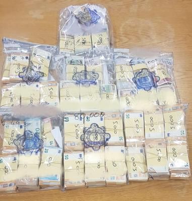 Cash seized by Gardai in Co Louth last May.