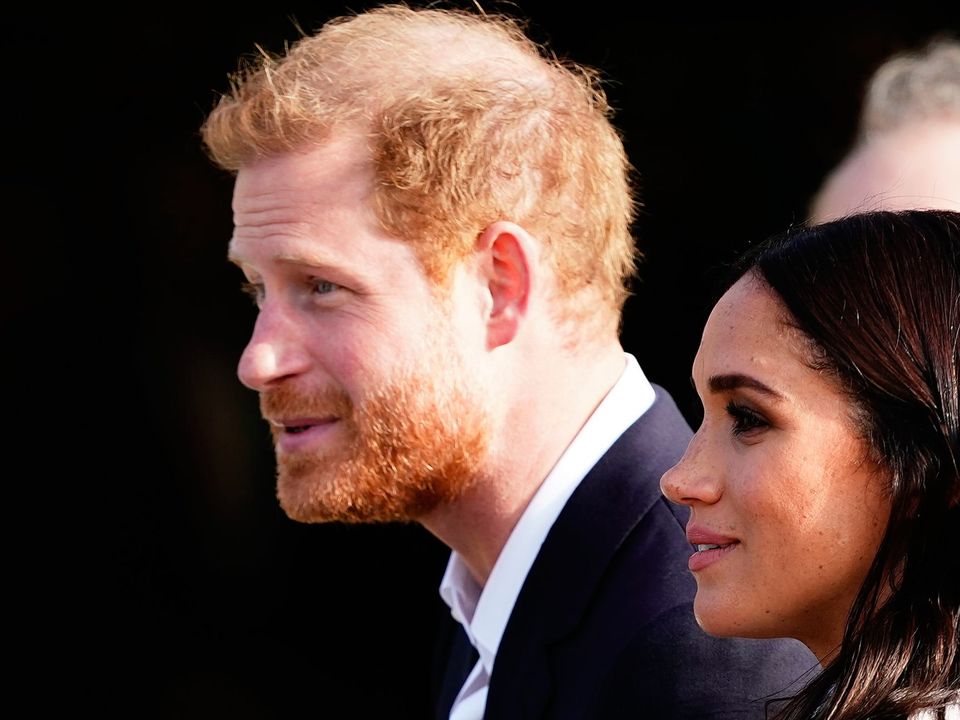 The Duke and Duchess of Sussex attending a reception hosted by the City of The Hague and the Dutch Ministry of Defence, celebrating the forthcoming Invictus Games, at Nations Home, Invictus Games Park, in The Hague yesterday. Photo: Aaron Chown/PA Wire