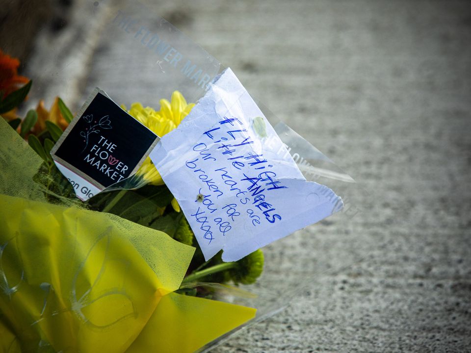 Flowers at the scene of a fatal Incident in Rossfield, Tallaght. Photo: Mark Condren