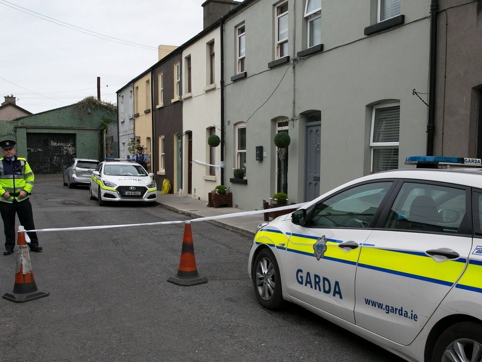 Gardai at the scene of the murder