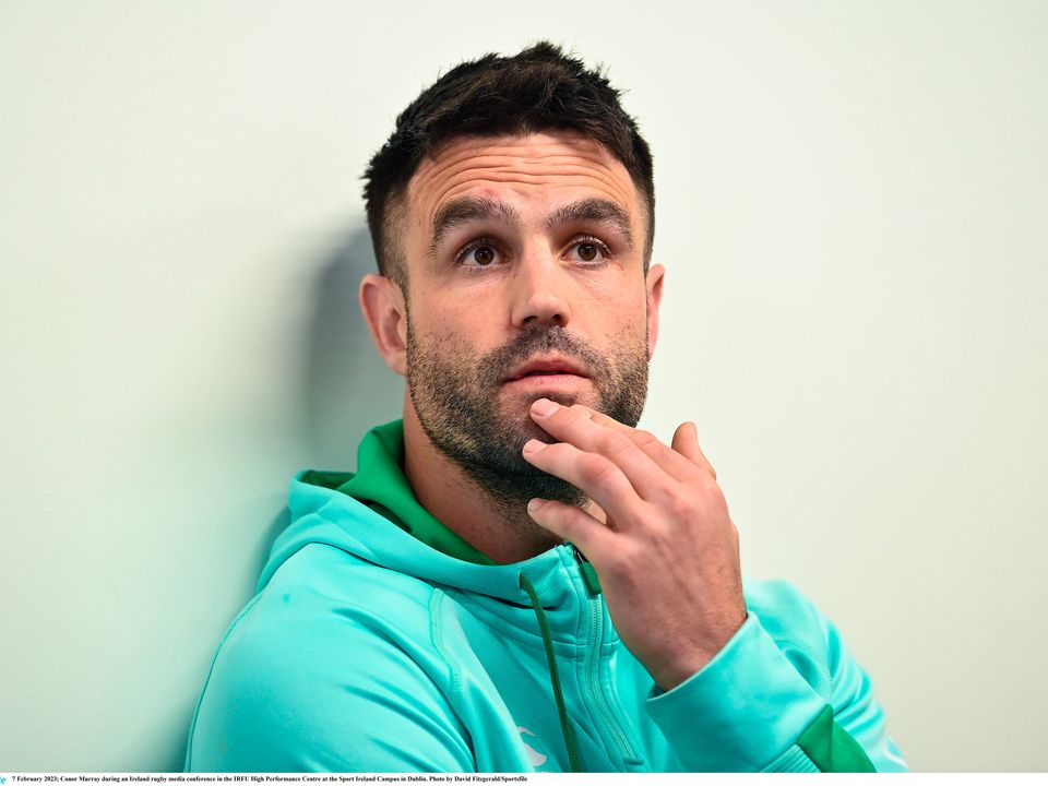 Conor Murray during an Ireland rugby media conference in the IRFU High Performance Centre this week. Photo: David Fitzgerald/Sportsfile