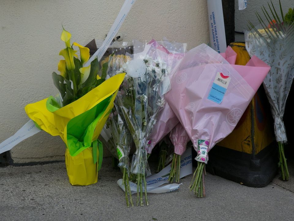 Flowers outside the home of Mary Bergin