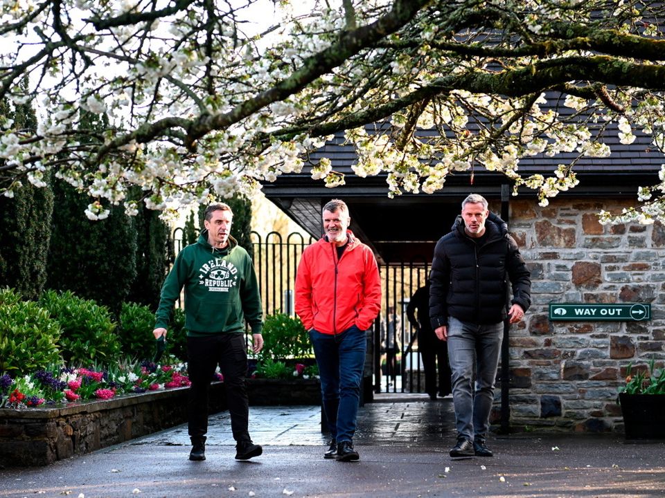 Gary Neville, Roy Keane and Jamie Carragher in Ireland