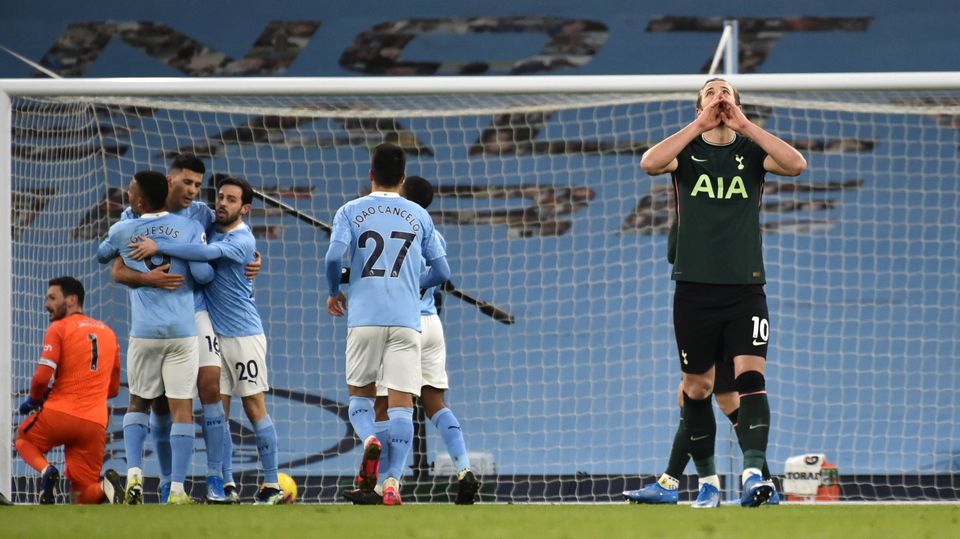 Harry Kane, right, did not get his move to City (Rui Vieira/PA)