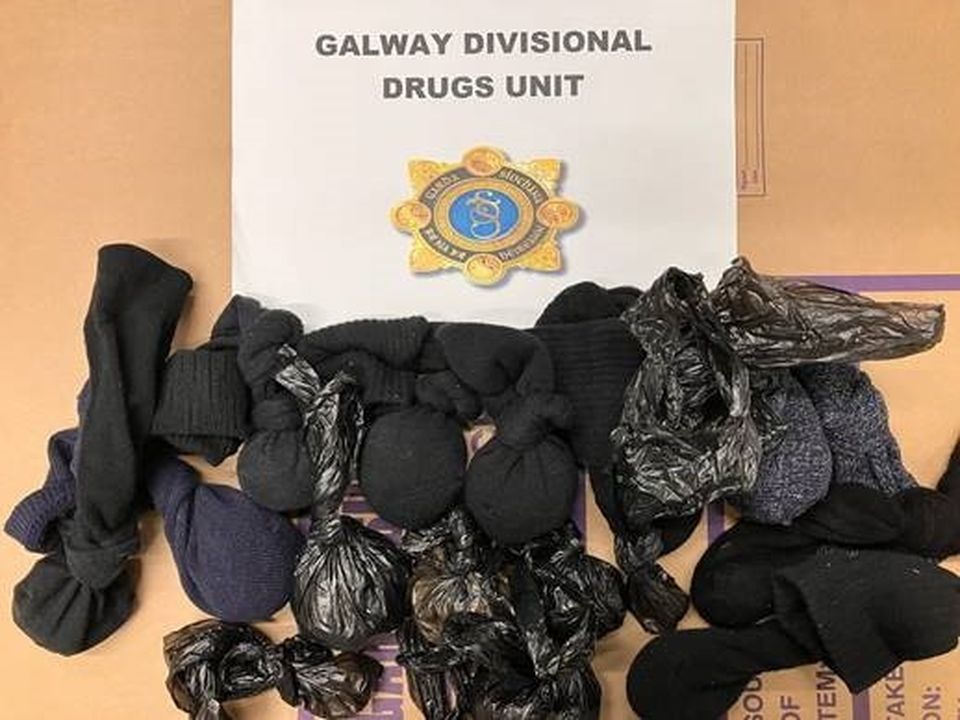 Cocaine hidden in socks. Photo: Year Garda Siochana